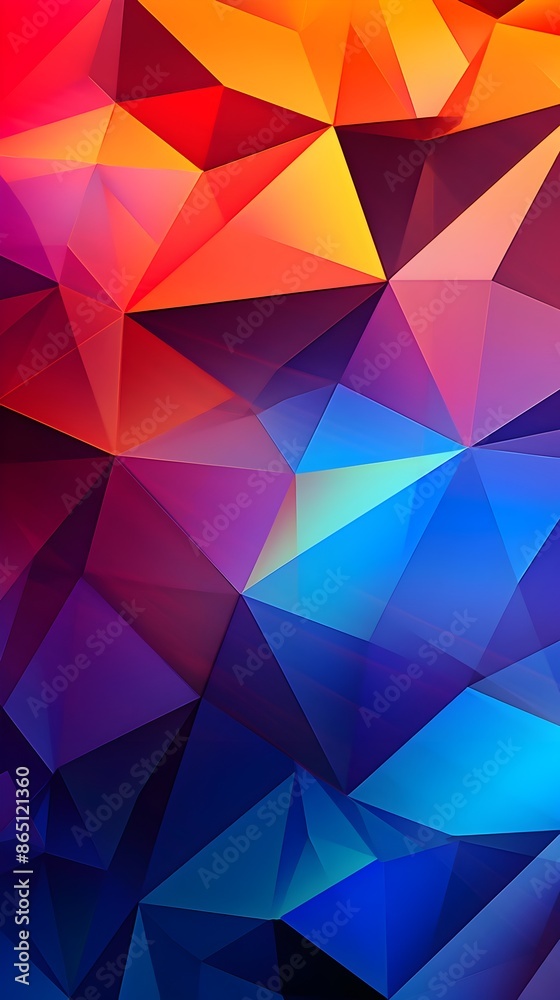 Obraz premium Vibrant Geometric Abstract Mosaic with Prismatic Gradient Patterns