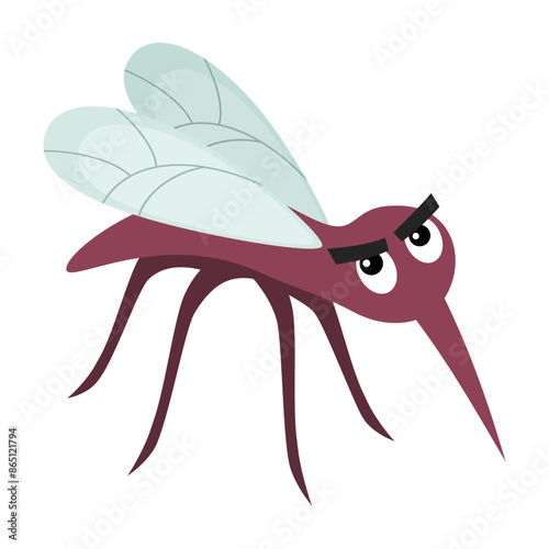 Funny mosquito cartoon character design