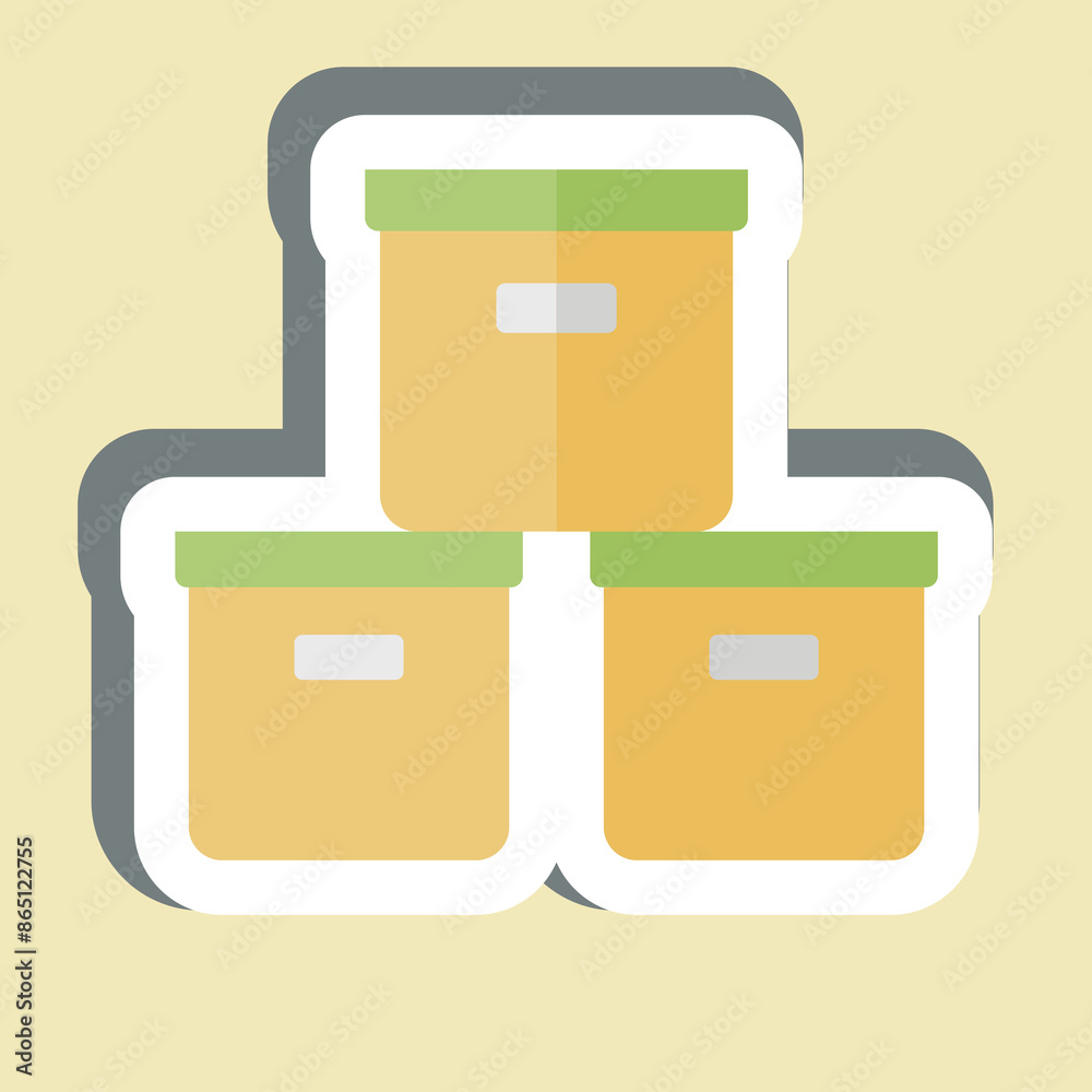 Sticker Box. related to Office symbol. simple design illustration Sticker Box. related to Office symbol. simple design illustration