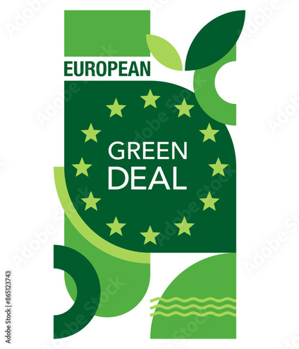 European Green Deal - banner in geometric design 