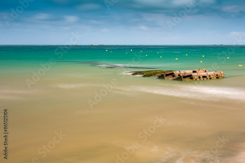 Long Exposure of Mulberry B Remains at Gold Beach, Normandy, France photo