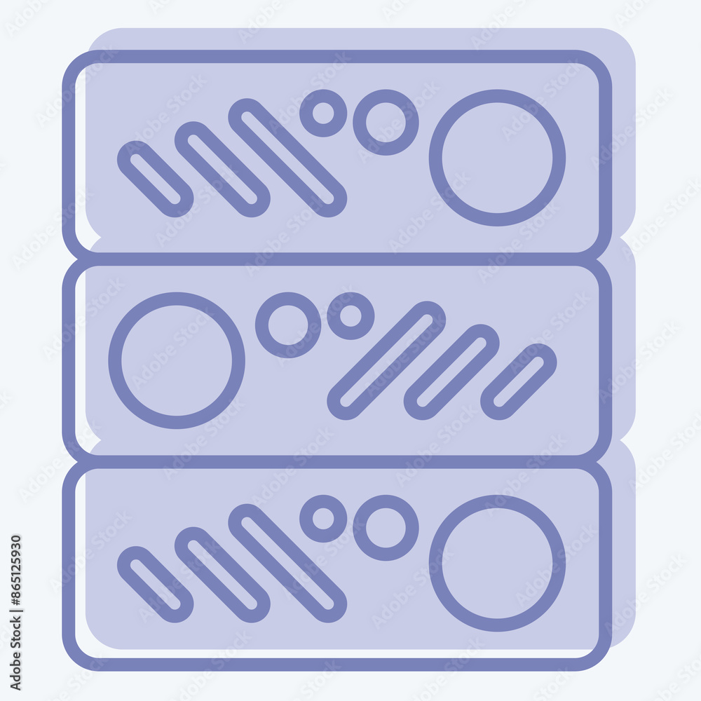 Icon Servers. related to Office symbol. two tone style. simple design illustration Icon Servers. related to Office symbol. two tone style. simple design illustration