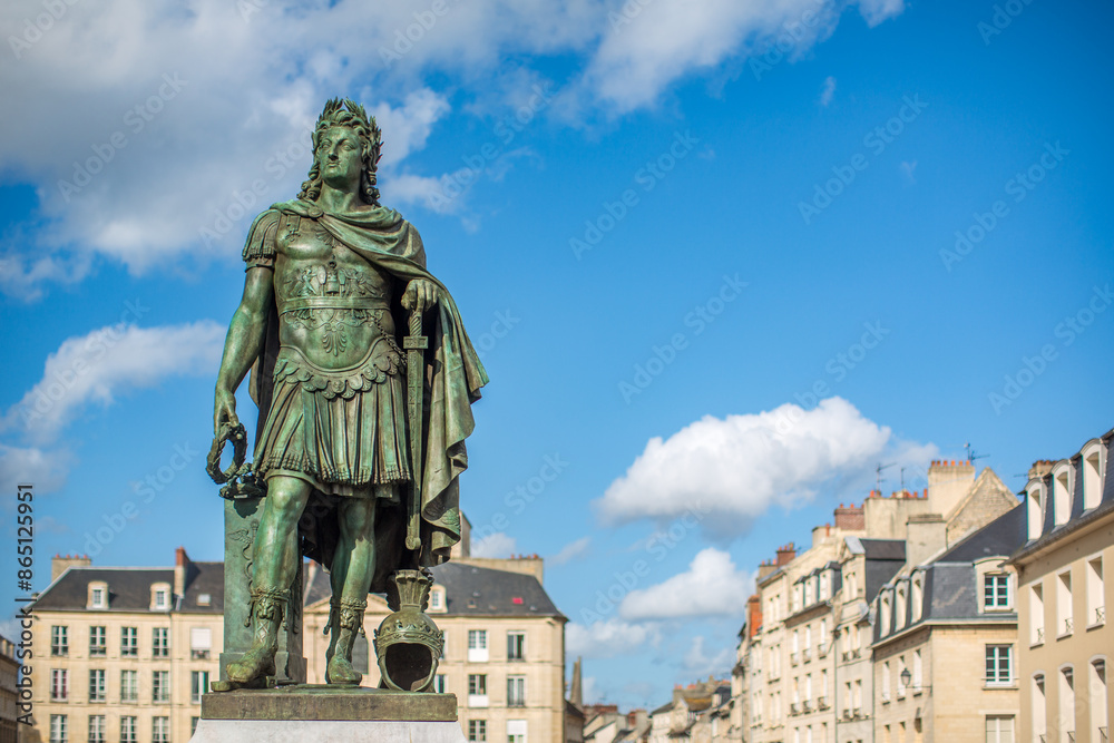 Fototapeta premium Louis XIV Statue in Place Saint Sauveur, Caen, Normandy, France