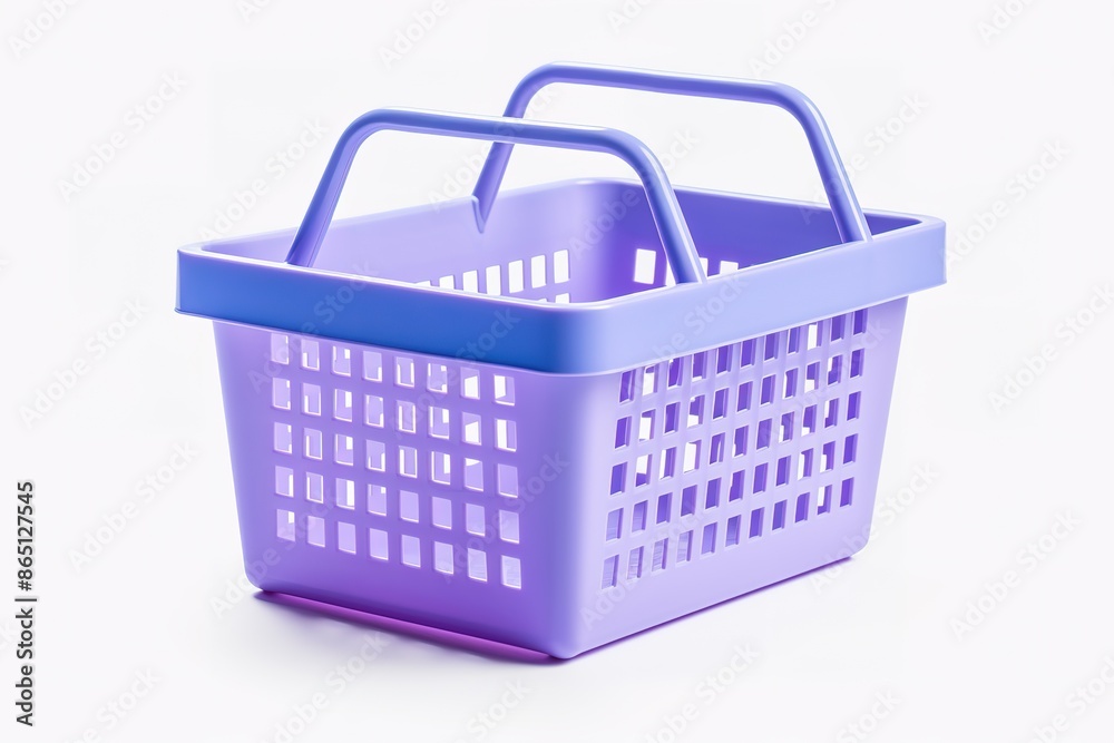 Plastic basket empty on a white background Plastic basket empty on a white background