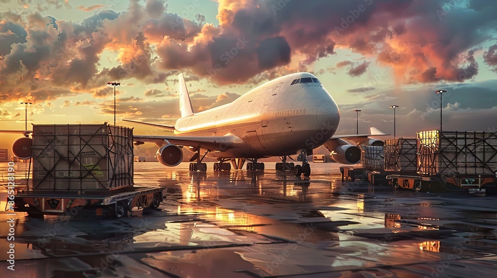 Cargo/Freigh Plane
Description: A cargo plane stands at airport , with freight and vibrant clouds and airport lights Cargo/Freigh Plane
Description: A cargo plane stands at airport , with freight and vibrant clouds and airport lights