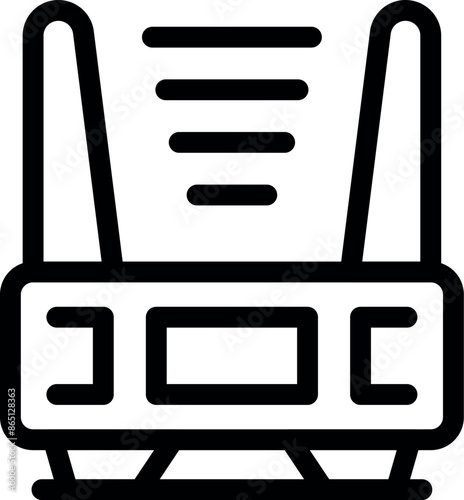 Simple icon of a train arriving at the station platform