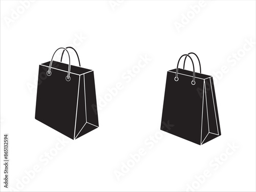Man Woman Shopping Bag silhouette design vector art AI Generated 