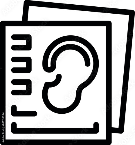 Audiology hearing test representing ear examination and sound