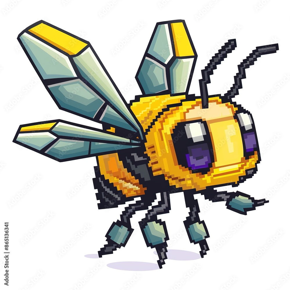 Hornet 8-bit cartoon isolated whitebackground Hornet 8-bit cartoon isolated whitebackground