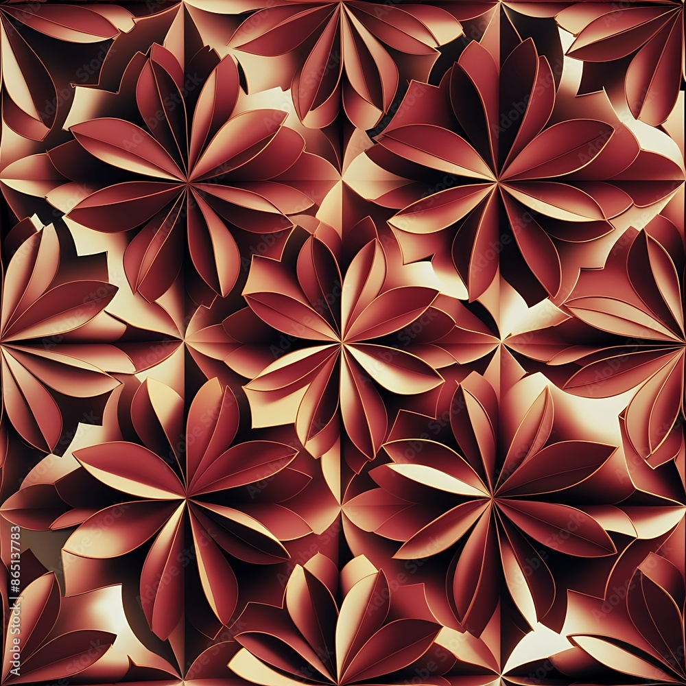 Ornate Geometric Petals Grid, Abstract Vector Seamless Pattern Wallpaper Ornate Geometric Petals Grid, Abstract Vector Seamless Pattern Wallpaper