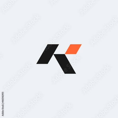 Free Download K initial geometric logo with orange accent. - GFXLoad