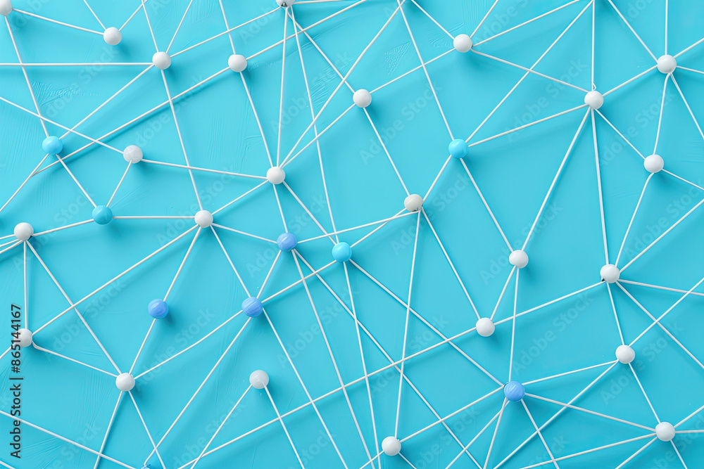 Geometric Connection: Minimalist Business Network Concept