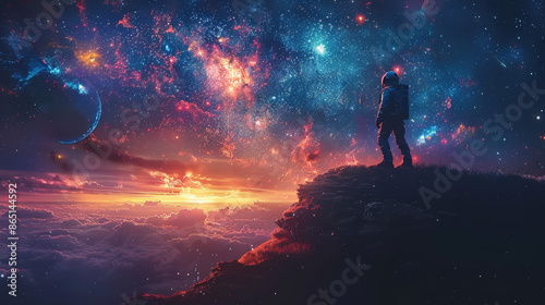 Astronaut Drifting Among Stars and Planets © Creative Valley