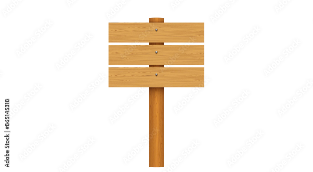 Fototapeta premium blank wooden road sign on the white background 