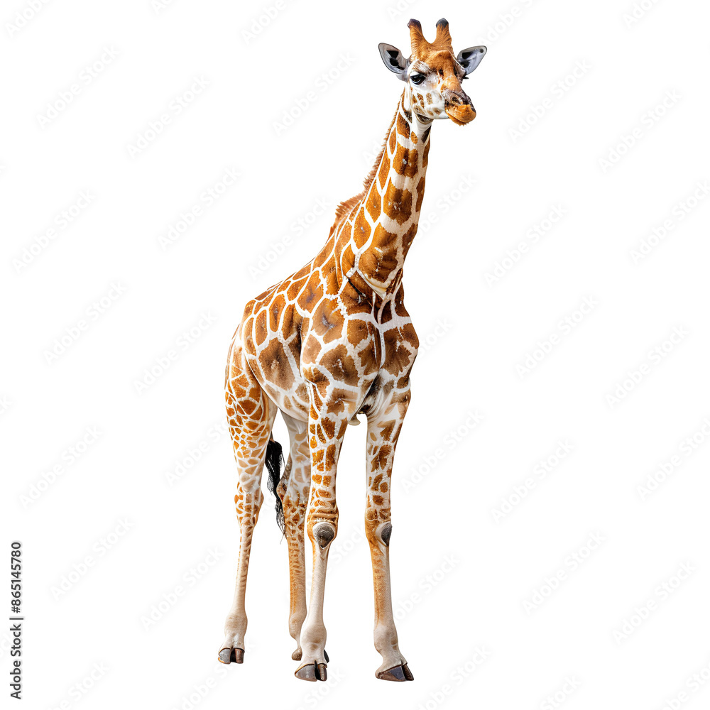 Obraz premium Giraffe PNG. African wildlife giraffe isolated. Giraffe mammal PNG. African wildlife isolated
