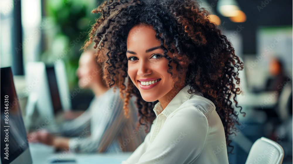 A woman working in the office with female A woman working in the office with female