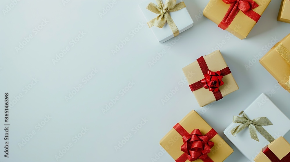 Different gift boxes in on a white background DIY gift concept Greeting card mockup Boxing Day : Generative AI Different gift boxes in on a white background DIY gift concept Greeting card mockup Boxing Day : Generative AI