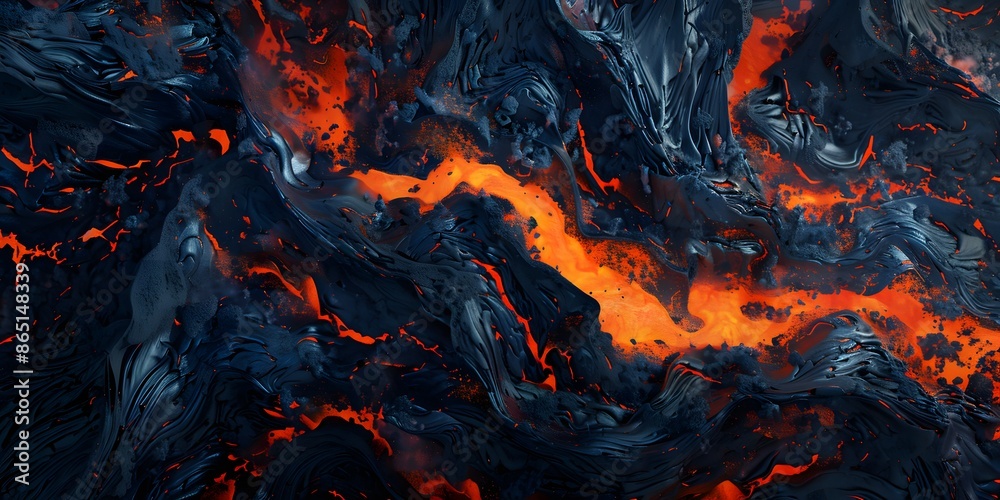 Fototapeta premium Volcanic Chromatics Abstract Flow in Bright Tones, Volcanic Chromatics, Abstract Flow art, Bright color palette, Contemporary art trends