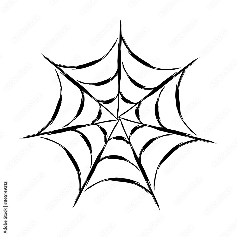 Vector illustration. The vector spider web is highlighted without a background. Vector illustration. The vector spider web is highlighted without a background.