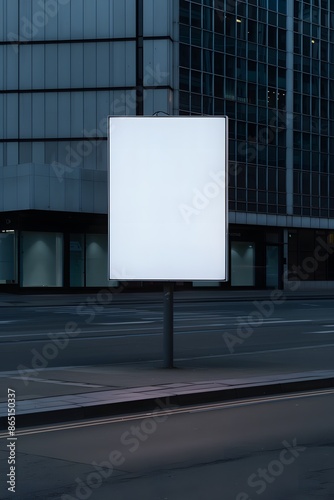 Blank outdoor billboard in urban city setting, ideal for advertising mockups, product promotions, or public service announcements. photo