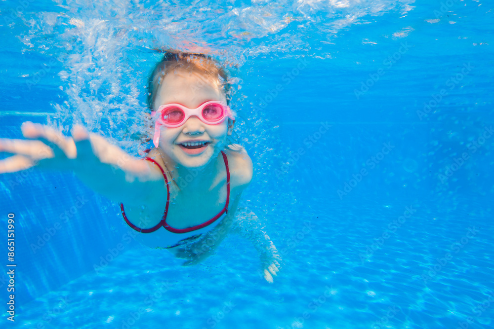 girl swiming in pool