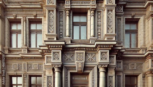 Ornate Facade of Historic Building.