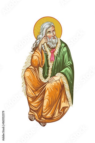 Prophet Saint Elijah in Byzantine style isolated