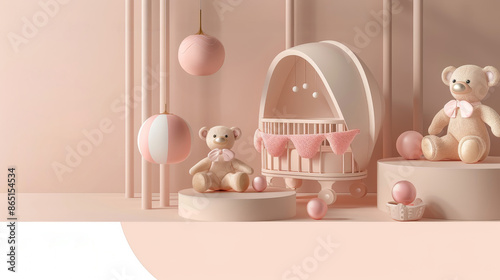 Baby Girl Nursery with Toys and Pastel Decor