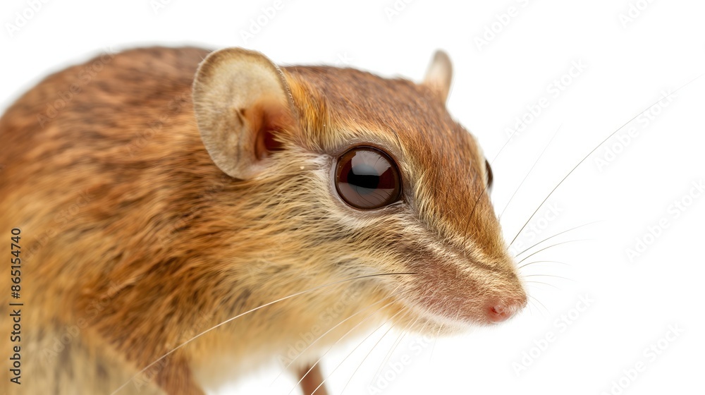 2. Create a high-resolution image of an Elephant Shrew showcasing its small size and distinctive long nose, with a transparent background suitable for effortless placement on a white backdrop. Ensure