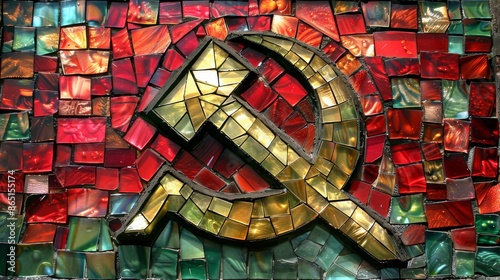 Hammer and sickle mosaic, symbol of communism