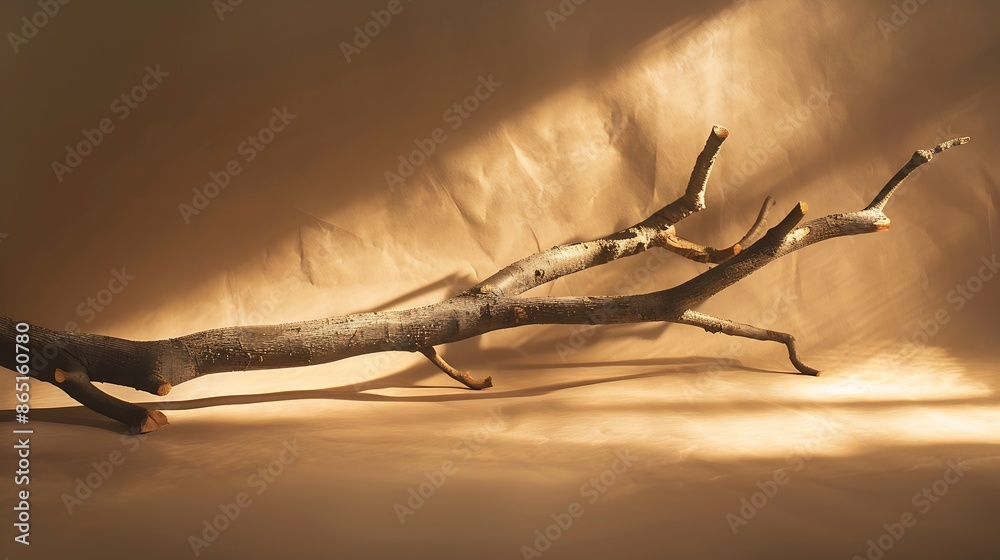 Natural wooden branch with lights and soft shadows on brown background mockup Rough textured piece of wood or twig for product advertising Eco spa and beauty display Minimal wabi sabi : Generative AI Natural wooden branch with lights and soft shadows on brown background mockup Rough textured piece of wood or twig for product advertising Eco spa and beauty display Minimal wabi sabi : Generative AI