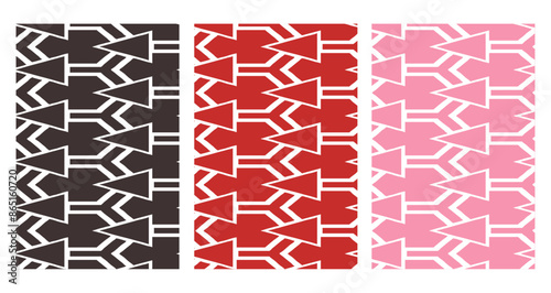 Set of 3 Oriental  pattern for fabric, wallpaper, flyer, business card. For use in graphics.