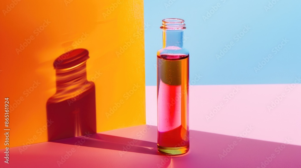 Test tube experiment on bright background Test tube experiment on bright background