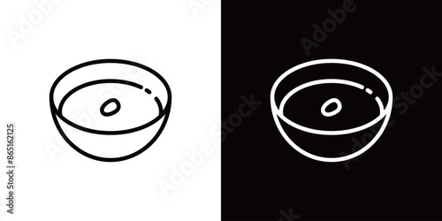 シンプルな杏仁豆腐のラインアイコン