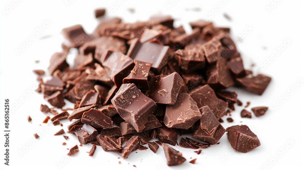 Chocolate chips on a white background Chocolate chips on a white background