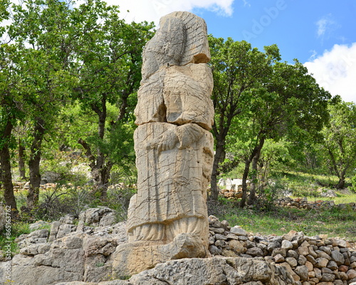 Turkey, Eski Kale, the ancient Arsameia, capital of Commagene, founded by king Arsames,Miter with Phrygian cap photo