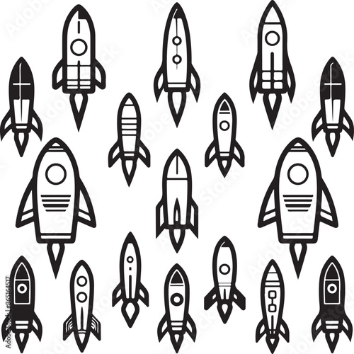 rocket, space, vector, illustration, spaceship, cartoon, icon, symbol, ship, design, sign, shuttle, vintage, speed, technology, glass, launch, iron