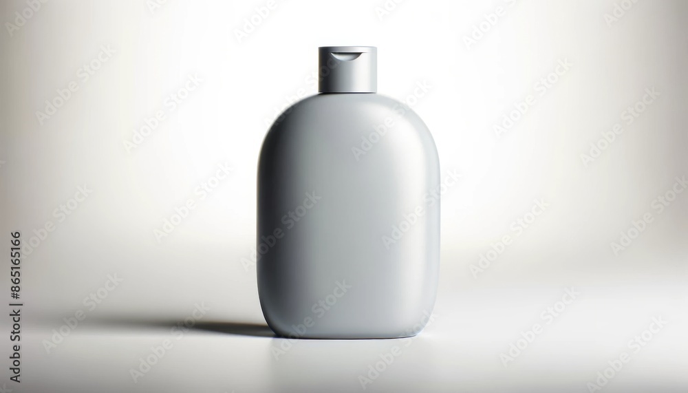 Mock up a beauty soap bottle with a button in the middle, and a white background Mock up a beauty soap bottle with a button in the middle, and a white background