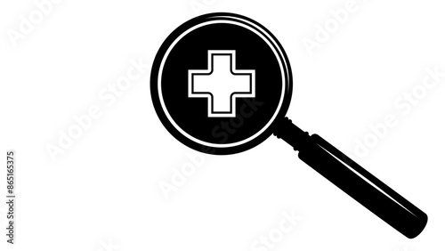 Medical Search, black isolated silhouette 