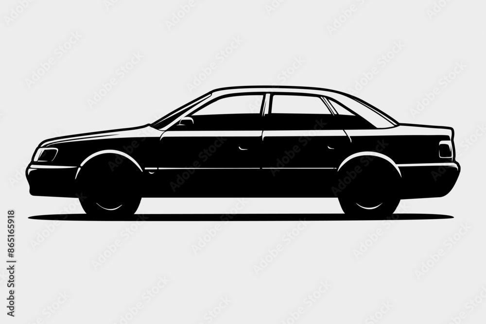 Obraz premium Hand drawn car outline vector image. Vehicle art.