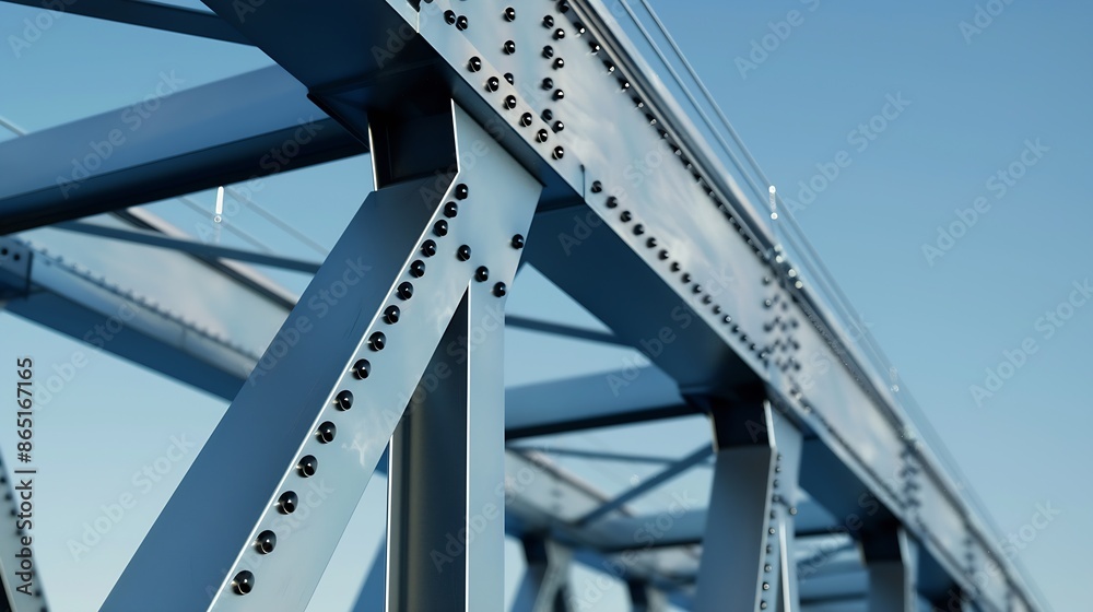 Fototapeta premium structural components of the bridge : Generative AI