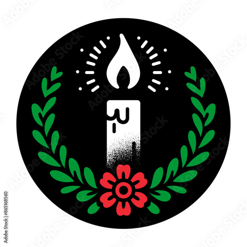 Free Palestine: Candle of Freedom. Vector Illustration.
