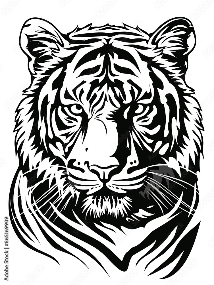 A tiger with a black and white face A tiger with a black and white face