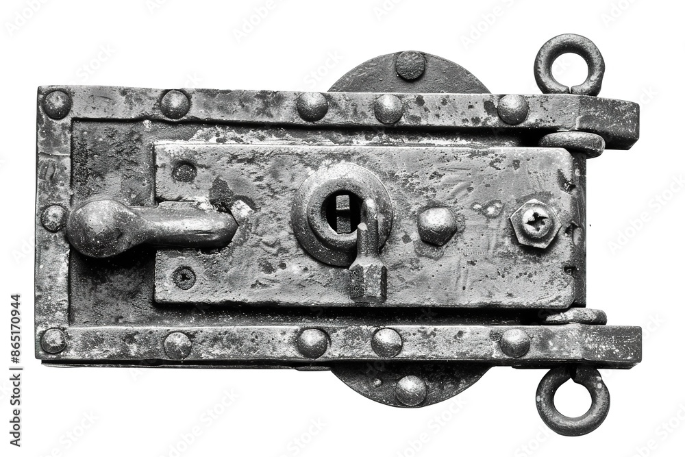 Hand Drawn Illustration of Colorful Steampunk Key in Gray in Brown Colors on White Background. Hand Drawn Illustration of Colorful Steampunk Key in Gray in Brown Colors on White Background.