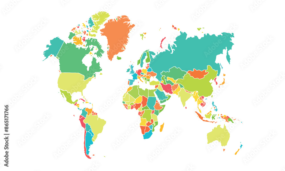 World map isolated modern colorful style. for website layouts ...