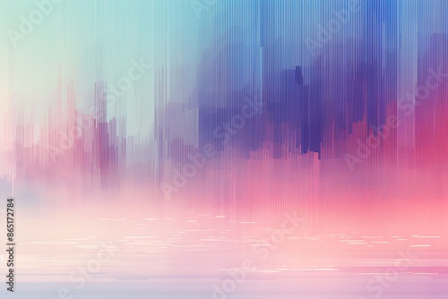 Digital Art-Inspired Abstract Background with Glitch Effect and Pastel Gradient