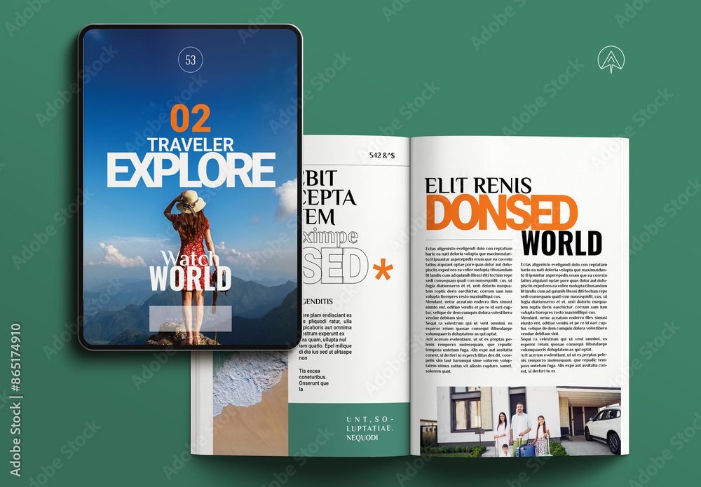 Travel Magazine Layout Examples Travel Magazine Layout Stock Template | Adobe Stock