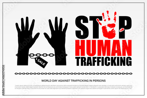 Vector illustration of World Day against Trafficking in Persons social media feed template