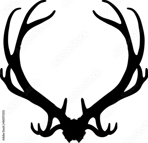 antler vector illustration isolated on transparent  background. 
