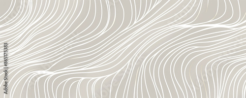 pattern of waves, thin lines on light gray background. Simple elegant seamless texture for textile design, wallpaper, packaging and web design. 